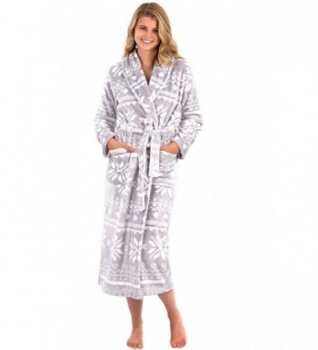 VEAMI Womens Ultra Soft Bathrobe Silver Powder Medium