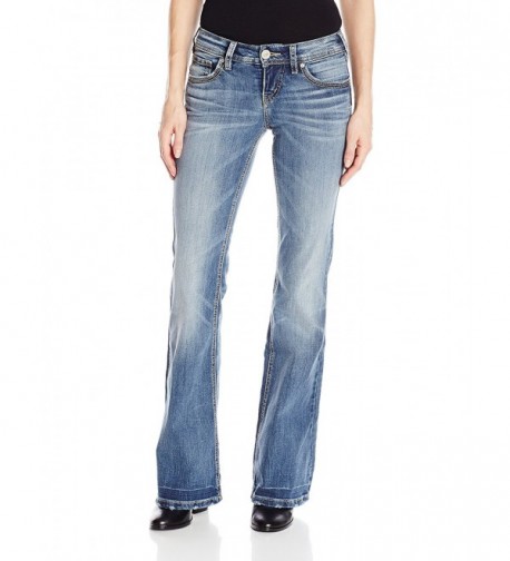 Silver Jeans Women's Aiko Mid Rise Flare Leg Jean - Light Wash ...