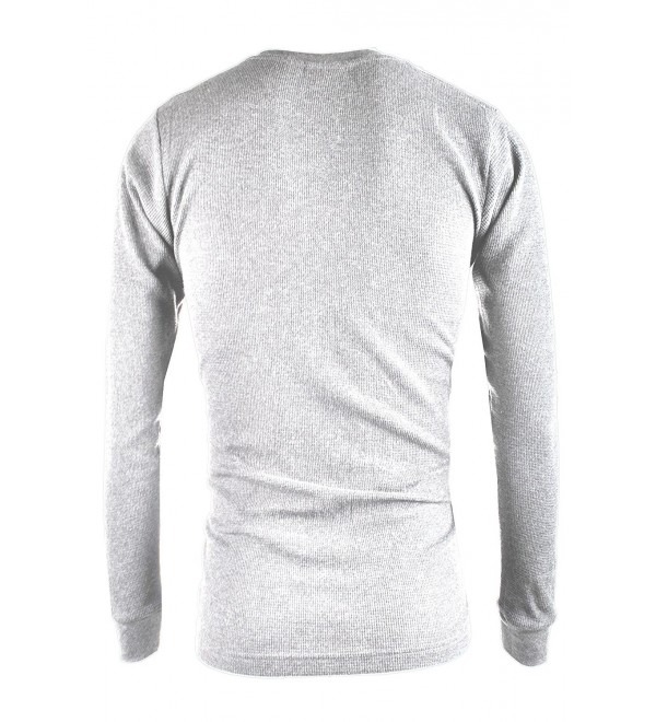 Men's Long Sleeve Heavy Warm Thermal Crew Neck Shirt 100% Cotton Top ...