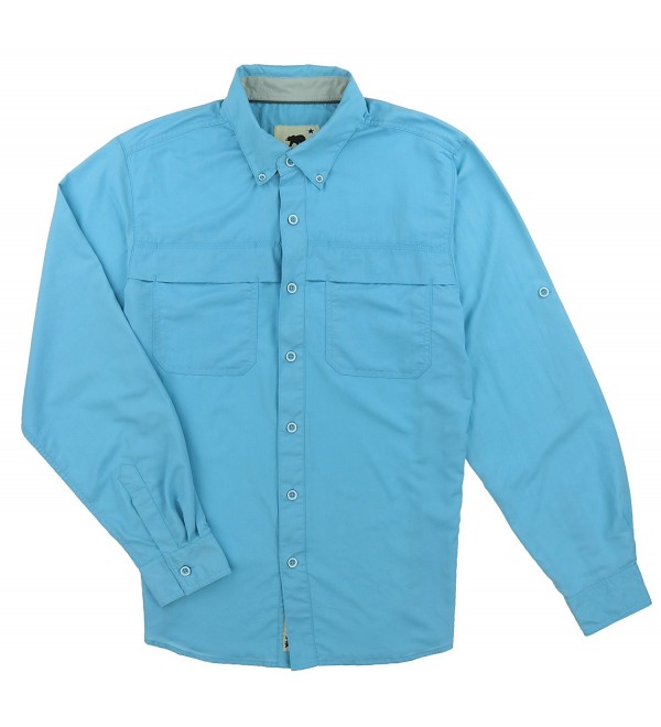 Men's Finley Performance Long Sleeve Shirt - Sky Blue - CI12IG8VZSZ