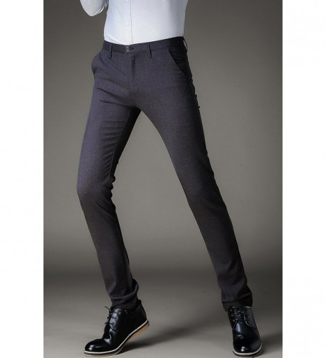 Men's Flat Front Suit Separate Pant Slim Fit Formal Work Pant - 062dark ...