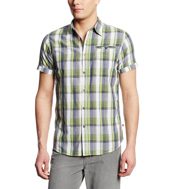 Men's Cody Short Sleeve Plaid Shirt - Palm - C411ITGFKOP