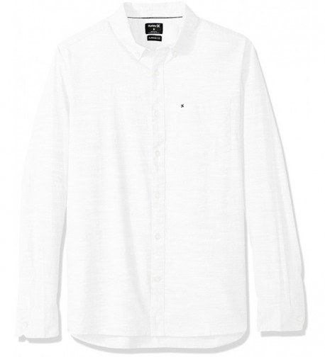 Hurley Textured Sleeve Button White