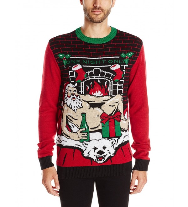 Ugly Christmas Sweater Men's Romantic Santa Light-Up - Cayenne ...