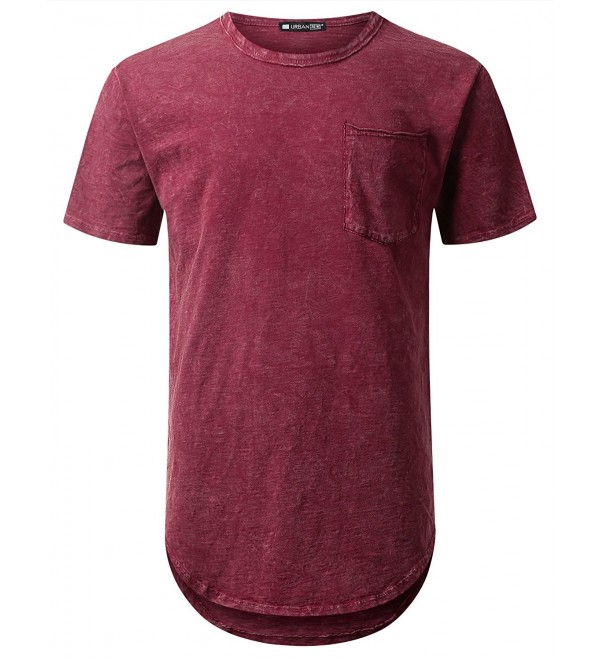 URBANTOPS Hipster Longline T shirt BURGUNDY