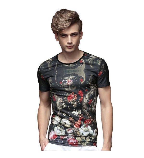 Men T Shirts Summer Fashion Printed Casual Slim Fit Soft Comfort ...