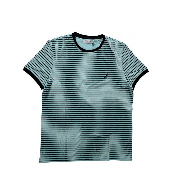 Men's Slim Fit Striped Crewneck T-Shirt - Lime/Navy - CA182WM0U0R