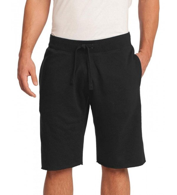 Men's Elastic Waistband Core Fleece Short - Black - CG11M9BLQWB