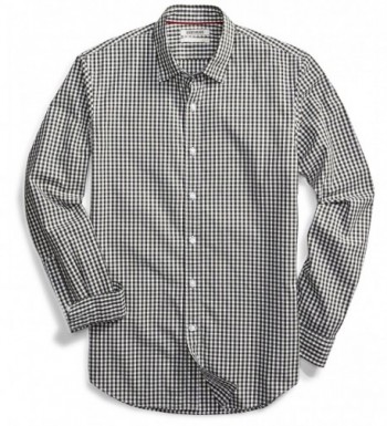 Men's Slim-Fit Long-Sleeve Gingham Shirt - Green/white - CH184WM5XN6