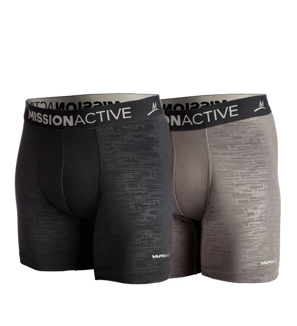 Mission VaporActive Boxer Briefs Charcoal