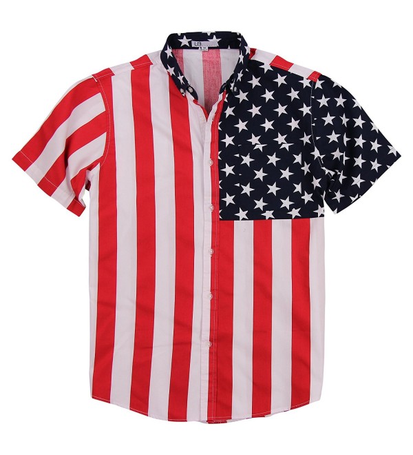 Mens American Flag Button Down Shirt - Usa - CX186UH9554