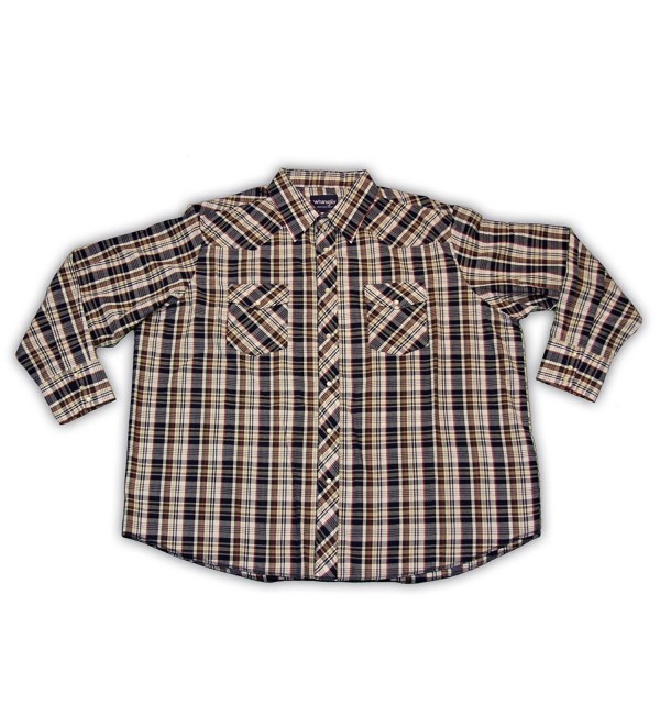 Men's Assorted Stripe Or Plaid Long Sleeve Classic Western Shirt Tall ...