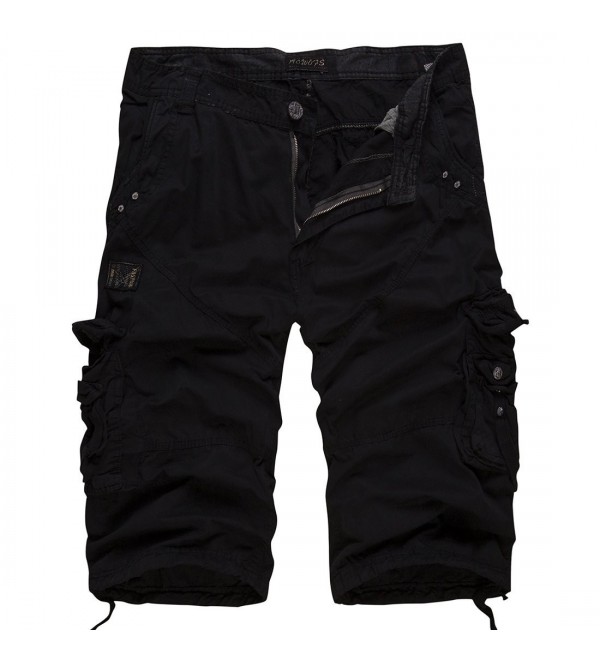 Relaxed Solid Cargo Shorts Capri