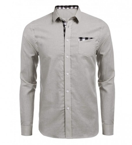 Men's Essential Cotton Modern Fit Long Sleeve Plaid Casual Button Down ...