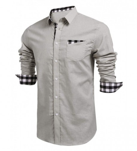 Men's Essential Cotton Modern Fit Long Sleeve Plaid Casual Button Down ...