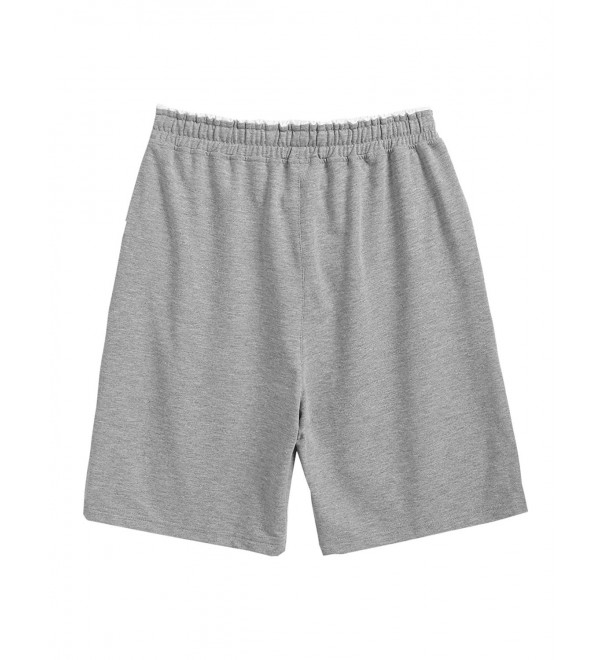 Mens Cotton Jersey Knit Pajama Short Pants Lounge Sleep Shorts - Grey ...