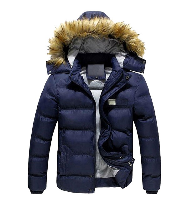 Men's Winter Thick Warm Parka Windproof Outdoor Puffet Jackets With ...