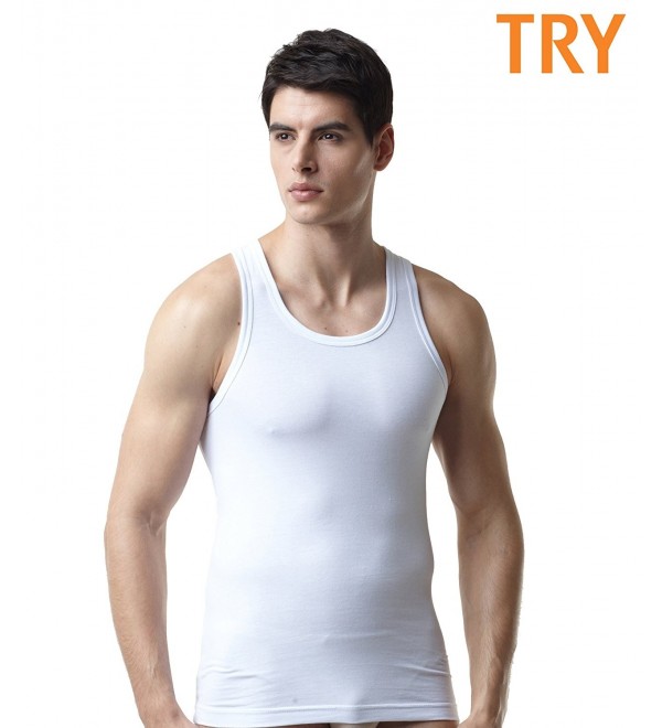 Try Men's Premium Basic Running Sleeveless Shirts 100% Cotton Multi ...