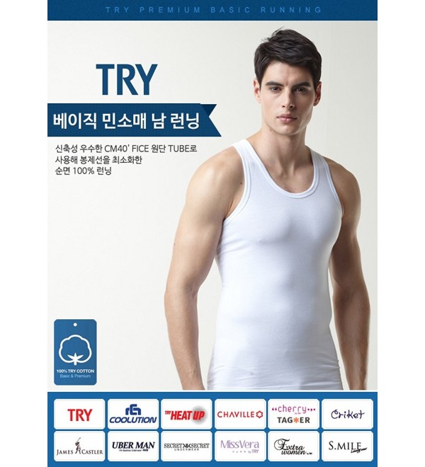 Try Men's Premium Basic Running Sleeveless Shirts 100% Cotton Multi ...