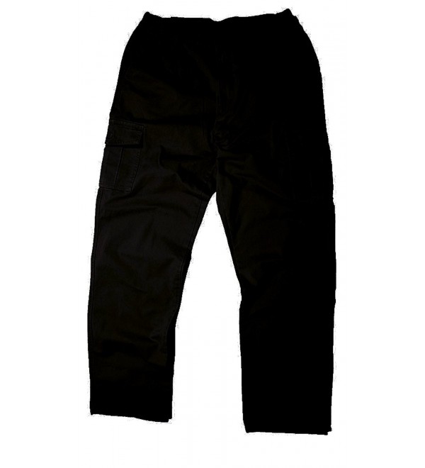 Side Elastic Big and Tall Cargo Pant - Black - CC12DI4RTE1