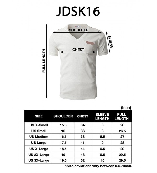 Mens Basic Cotton V-neck T-shirts with Point Shoulder Button Leather ...