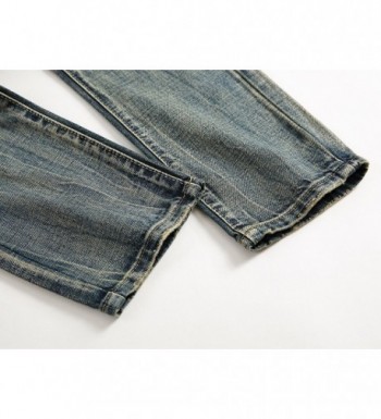 Men's Ripped Distressed Destroyed Straight Fit Washed Denim Jeans ...