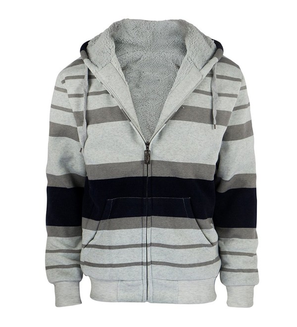 Sherpa Fleece Hoodie Stripe Sweatshirt