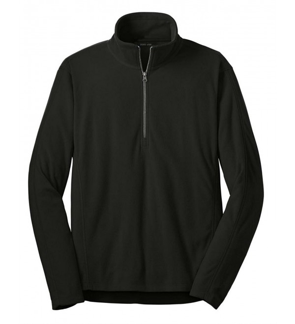 Men's Microfleece 1/2-Zip Pullover Sweatshirts in Sizes: XS-4XL - Black ...