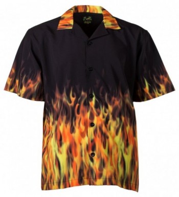 Bennys Red Flames Bowling Shirt