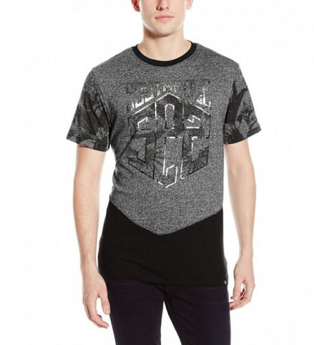 Men's Marled Cut and Sewn T-Shirt With Plantation Pattern and Solid ...