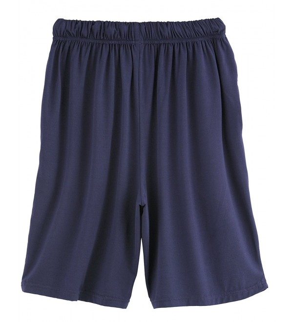 Men's Sleep Shorts Loose Lounge Shorts - Navy - C212JRXA3UD