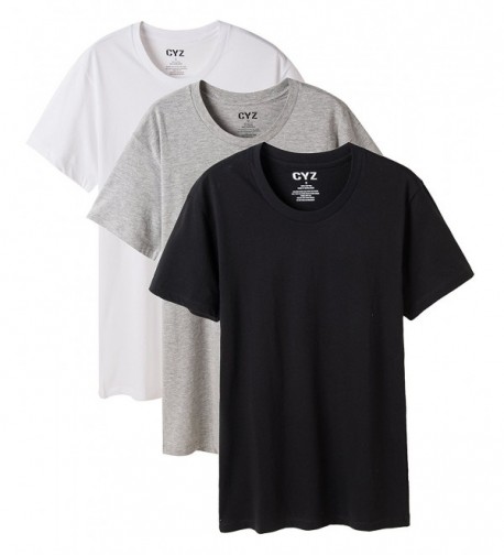 CYZ Men's 3-PK 100% Cotton Crew Neck T-Shirt - Black Grey White ...