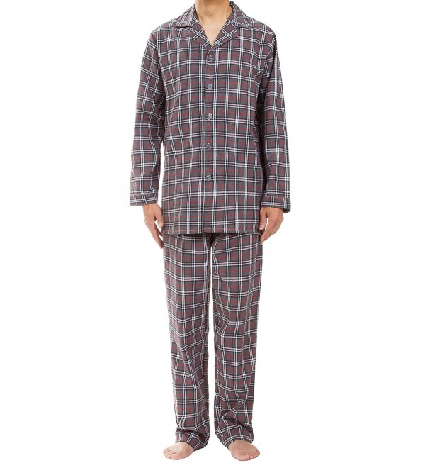 Leisureland Mens Plaid Pajama Long