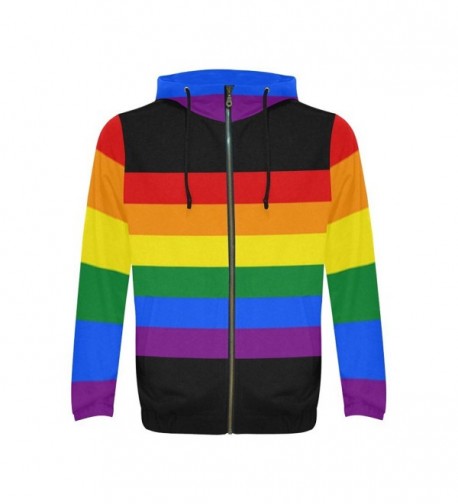 InterestPrint Rainbow Stripes Hoodie Sweatshirt