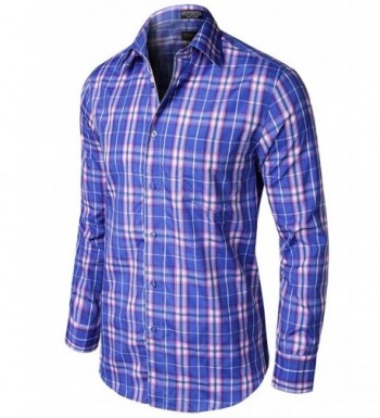 Stylish Checkered Sleeve Shirts Royal_Purple