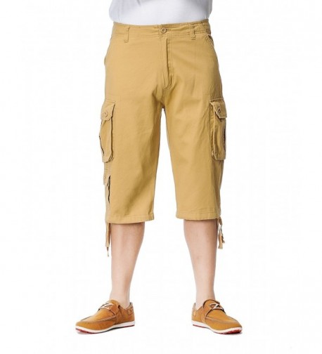 NEWCOSPLAY Mens Cargo Shorts Khaki