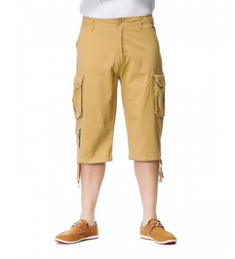 NEWCOSPLAY Mens Cargo Shorts Khaki