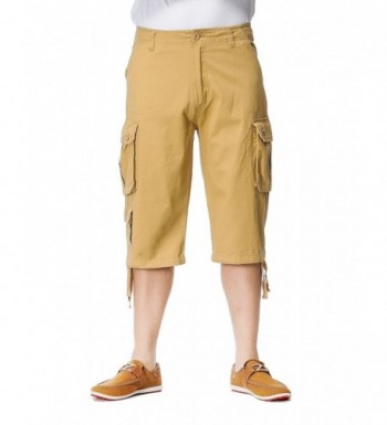 NEWCOSPLAY Mens Cargo Shorts Khaki