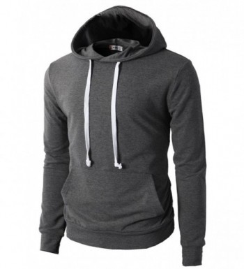 Mens Casual Slim Fit Long Sleeve Color Block Hoodie With V- Design Line ...