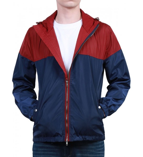 Allegra Zipper Checks Windbreaker Burgundy