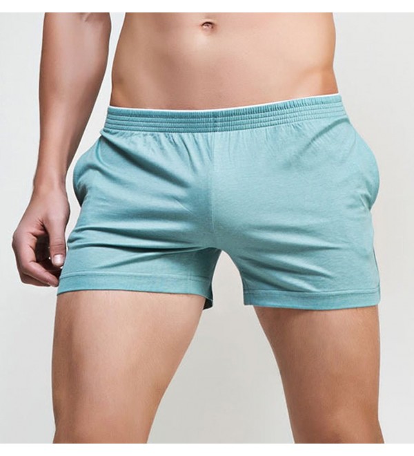 Men's Cotton Sleep Shorts Lounging Boxer Shorts Light Blue CQ12M9II3UV
