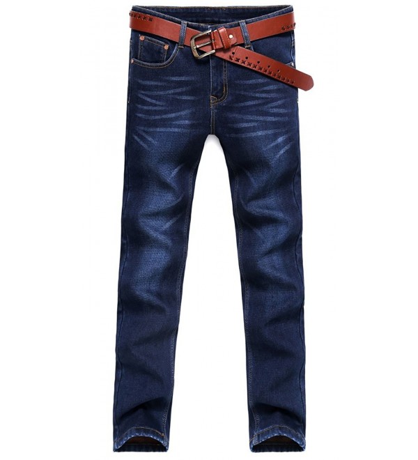 Men's Winter Fleece and Flannel Lined Straight Leg Regular Fit Jeans ...