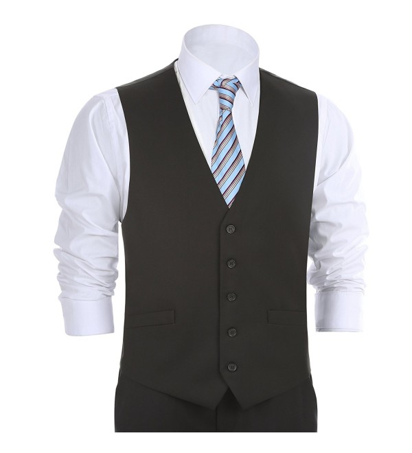 Men's Formal Regular Fit Business Dress Suit Button Down Vest Waistcoat ...