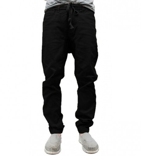 Mens Twill Jogger Pants - Black - CV11MDK2NFH