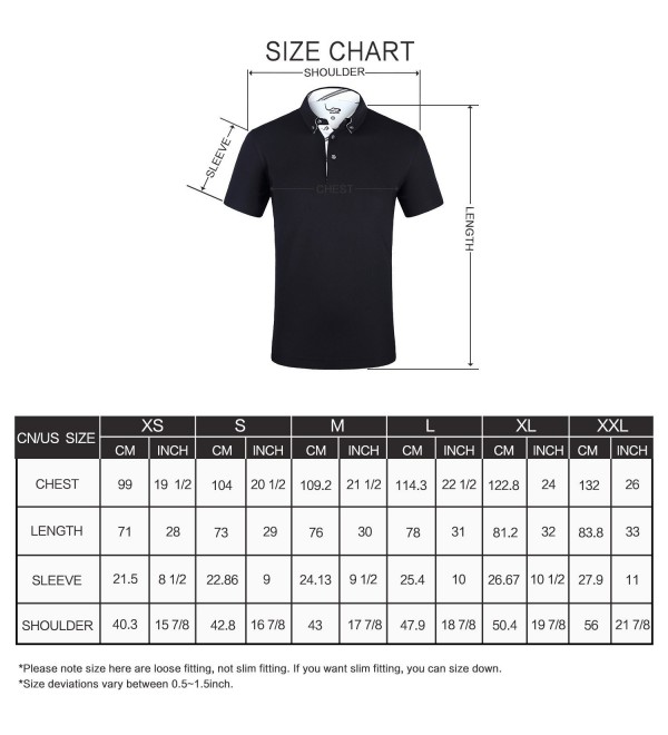 Men's Shirts Short Sleeve Tech Performance Golf Polo Shirt Loose Fit ...