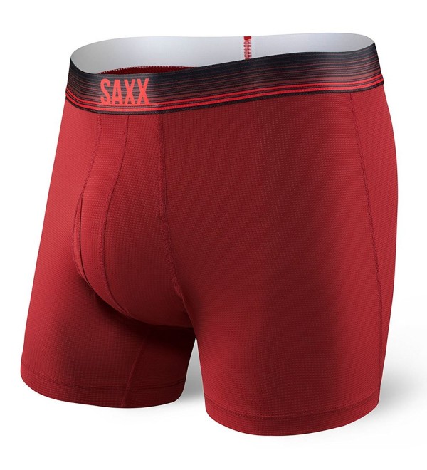 Mens Quest 2.0 With Fly Boxers Underwear X-Large Red Ombre Stripe ...