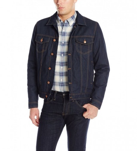 Men's Berber Lined Denim Jacket - Dark Indigo - CJ12N202PZW