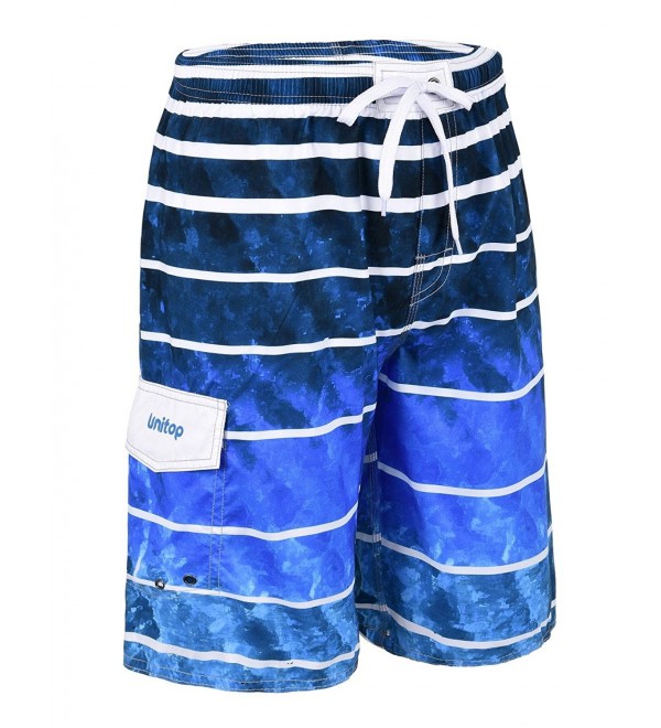 Men's Colortful Striped Swim Trunks Beach Board Shorts With Lining ...