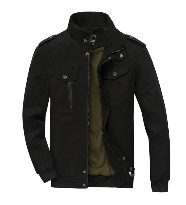 Men's Cotton Stand Collar Lightweight Military Windbreaker Jacket ...