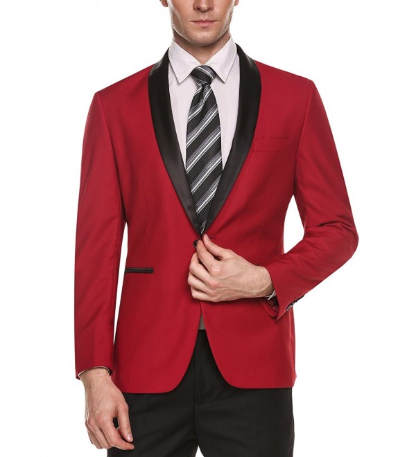 Men's Slim Fit Stylish Casual One-Button Suit Coat Jacket Business ...